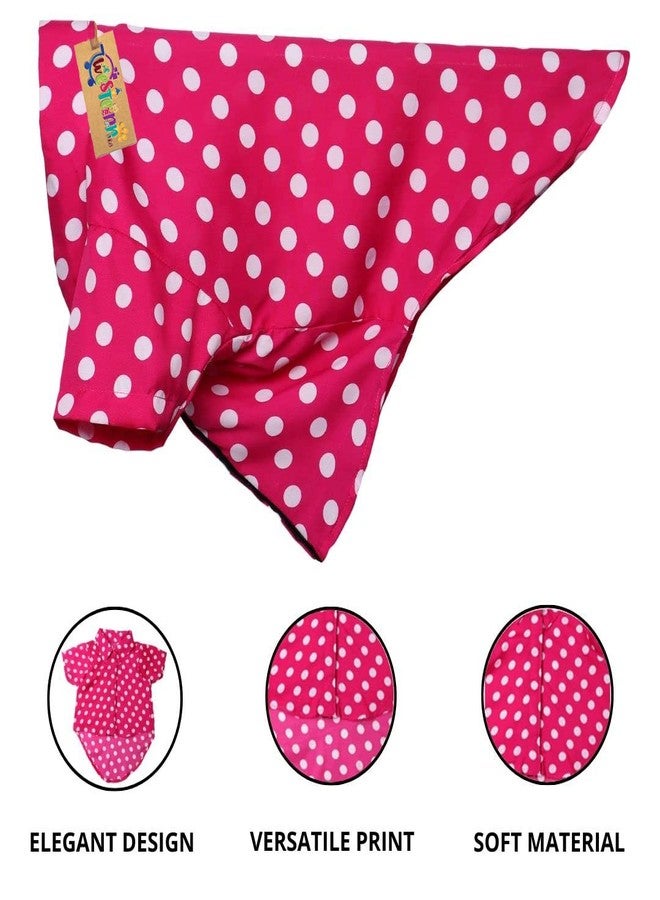 Western Era Cotton Printed Breathable Basic Vest Dog Shirt, Super Soft Shirt, Cute Lightweight Thin Shirt for Your Furries, Ultra Comfort Dog Apparel (Polka Pink) (XSmall - 12inch) - Image 2